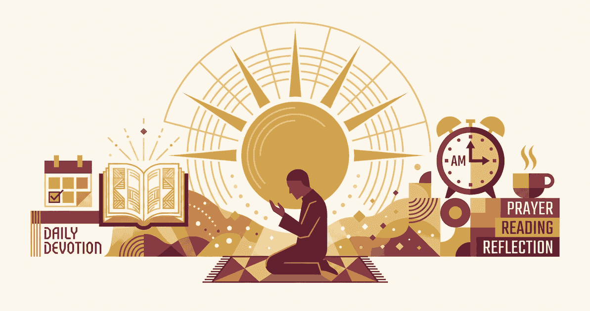 Persona en un ambiente pacífico de oración matutina