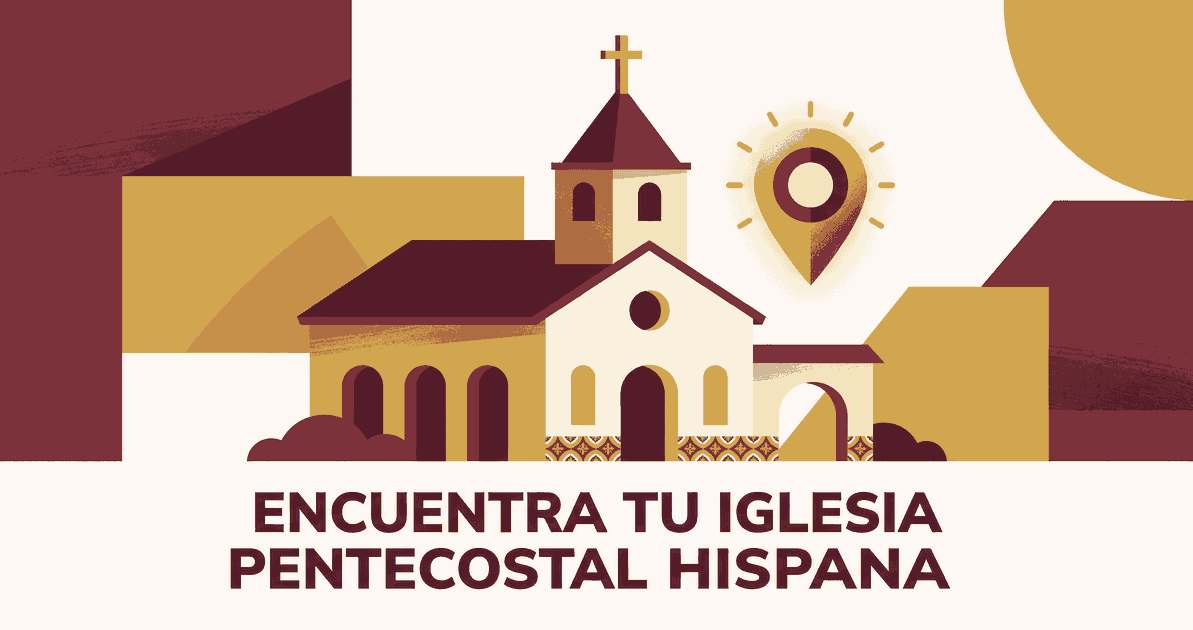 Mapa con iglesia representando búsqueda de iglesia pentecostal cercana