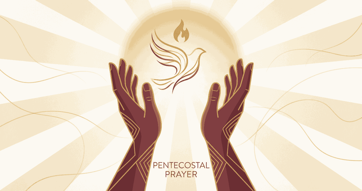 Manos levantadas en oración ferviente representando la vida de oración pentecostal