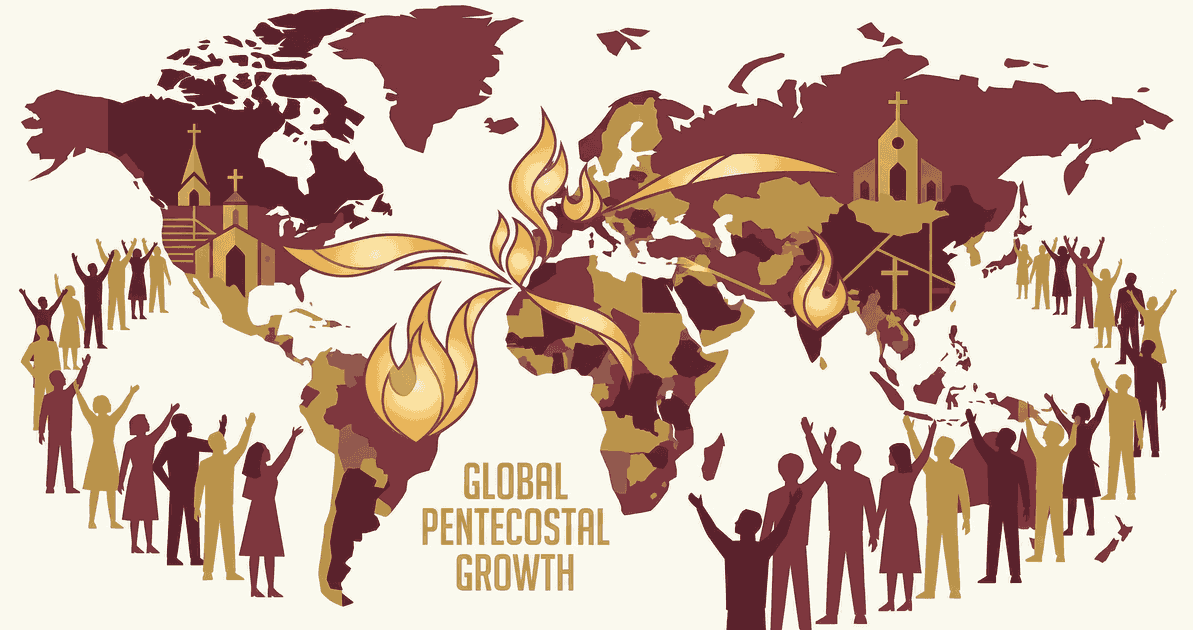 Reunión global de la iglesia representando el crecimiento pentecostal mundial